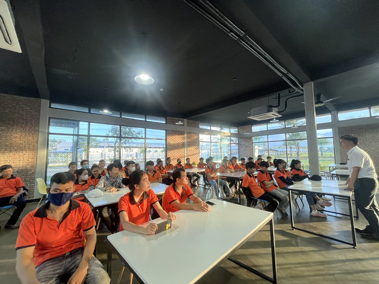 Jay Jay Vina holds a safety and health training session in September 2023