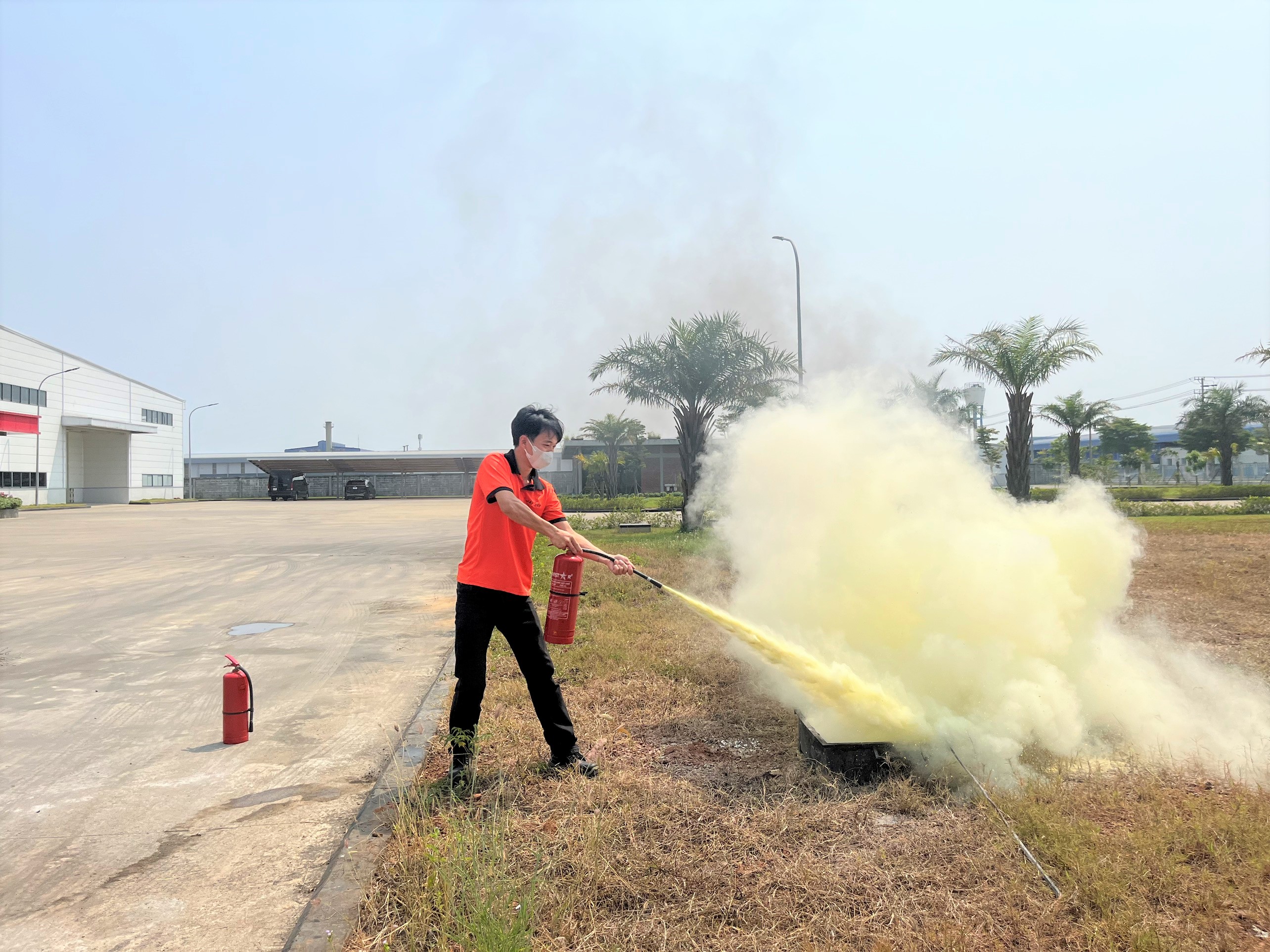 Jay Jay Vina trains fire prevention and fighting skills and rescues and rescues grassroots fire prevention and fighting forces.